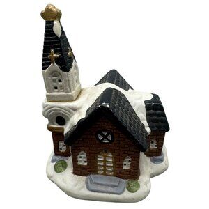 Noma Dickensville Collectibles Ceramic Snowy Church Christmas Village Decor READ